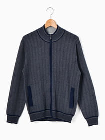 ヘリンボーンフルZIPニット