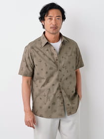 【キングサイズ】オーシャンプリント半袖シャツ