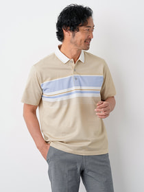 【キングサイズ】パネルボーダー半袖ポロ