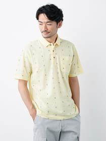 【キングサイズ】パームツリープリント半袖ポロ