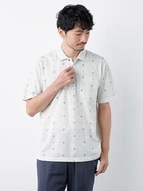 【キングサイズ】パームツリープリント半袖ポロ