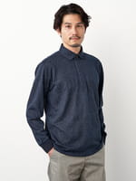 ポロ　トップス キングサイズ】ボタニカルジャカード長袖ZIPポロ（7212703