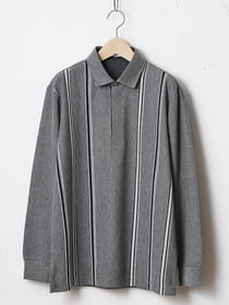 【キングサイズ】ストライプZIP長ポロ