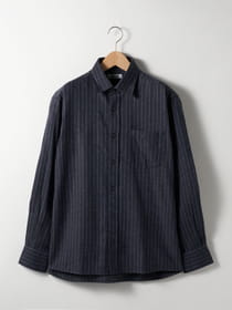 ≪WEB限定/1,111円OFF！対象商品≫【キングサイズ】ぬくもりBLENDヘリンボンストライプシャツ