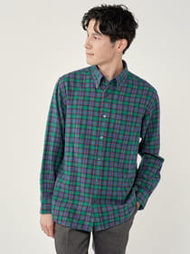 【キングサイズ】ぬくいとチェックボタンダウンシャツ