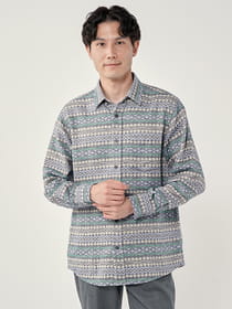 【キングサイズ】フェアアイルジャガードシャツ