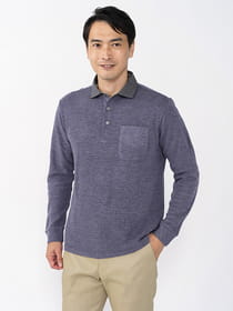 【キングサイズ】アクリルレーヨン起毛長袖ポロ