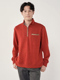 【キングサイズ】アクリルリブハーフジップ