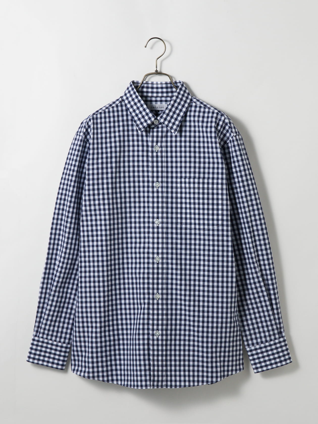 ネイビーギンガムチェックシャツ