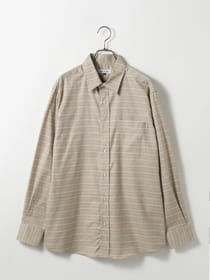 ベージュボーダーシャツ