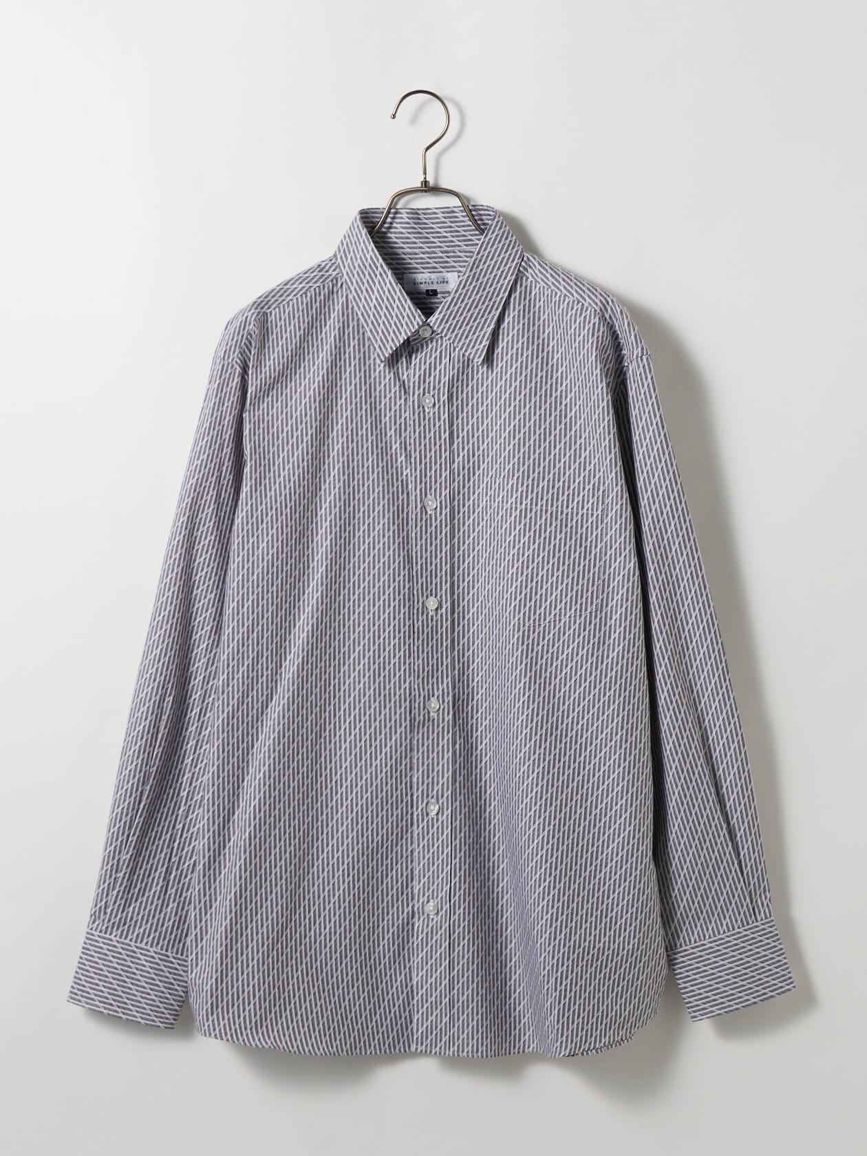 バイアスストライプシャツ