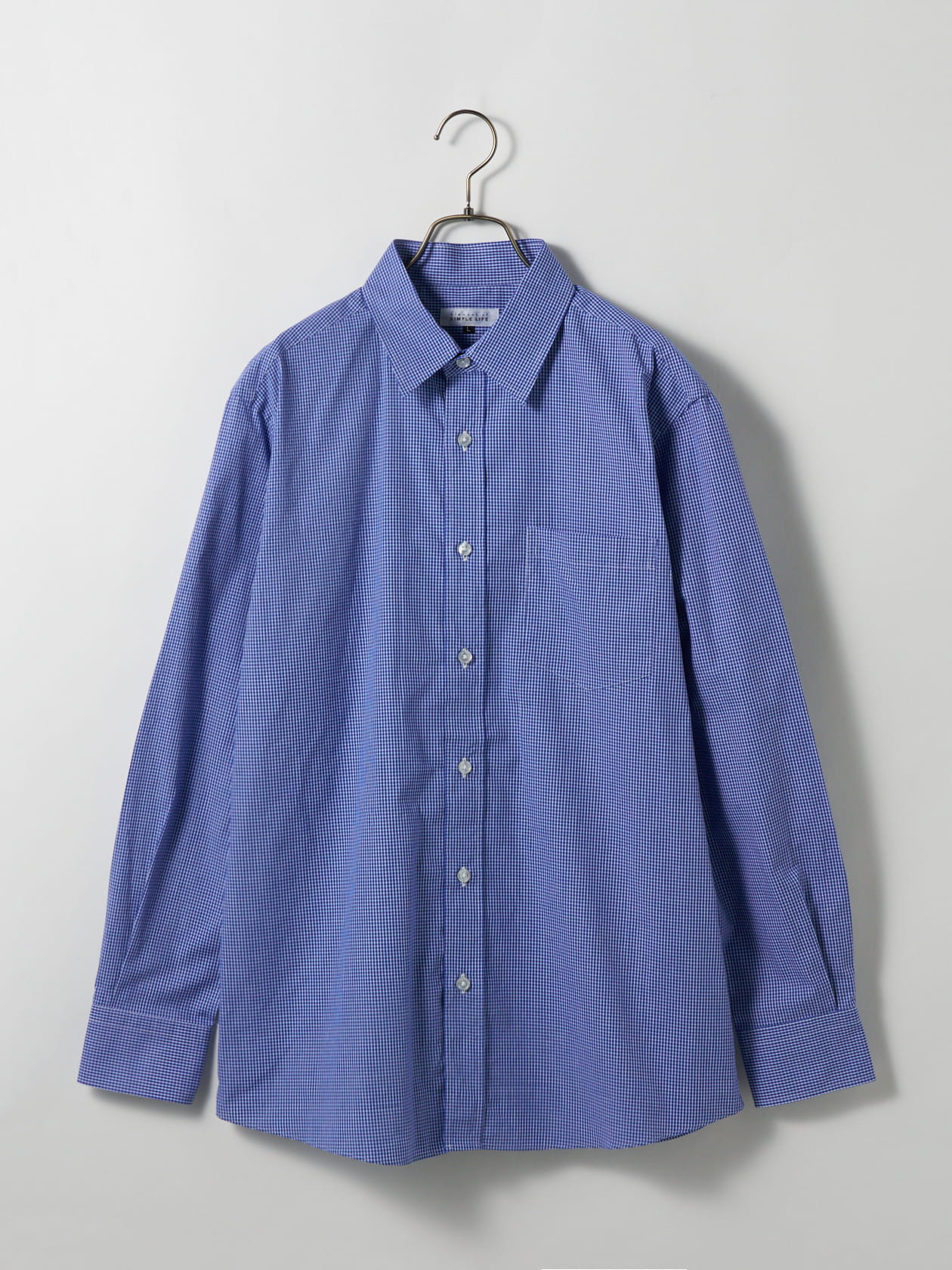 ブルーギンガムチェックシャツ