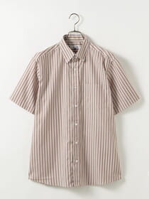 アイビーストライプBDシャツ（半袖）