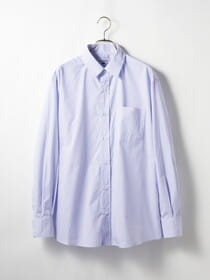 ANASOLULE ストライプノーカラーシャツ！ ミリタリー！日本製！L〜XL ANASOLULE ストライプノーカラーシャツ！ ミリタリー！日本製！L