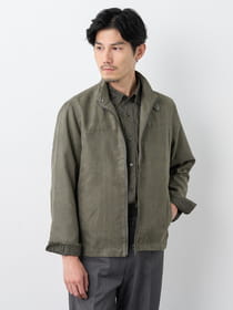 ポリエステルスウェードシングルライダースジャケット