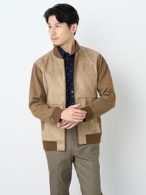 【3buy40%OFF！対象商品】スウェードタッチボンディングブルゾン