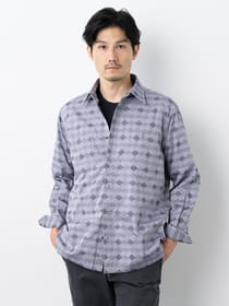 【早割30%OFF対象】ブロックジャカード長袖シャツアウター