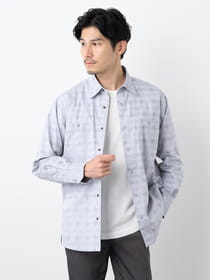 【早割30%OFF対象】ブロックジャカード長袖シャツアウター