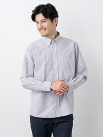 【早割30%OFF対象】カットジャカードストライプ長袖シャツ