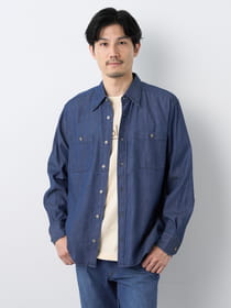 【早割30%OFF対象】ソフトデニム長袖シャツ