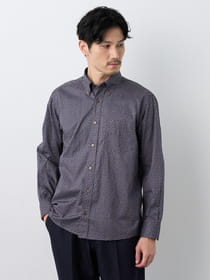 ジオメトリックプリント長袖シャツ