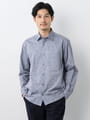 【早割30%OFF対象】スクエアドットジャカード長袖シャツ