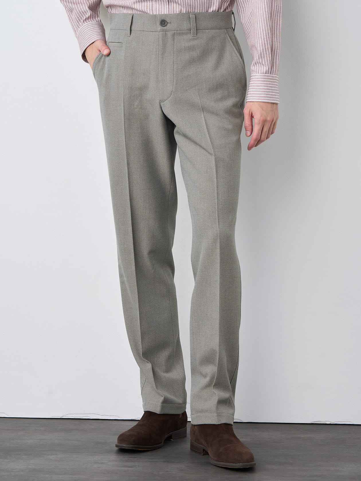 カルゼソフトドビーストレートスラックス