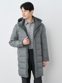 【ブラックフライデー/特別価格】ウーリーヘリンボンダウンコート