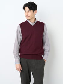 【早割30%OFF対象】Vネックウォッシャブルニットベスト