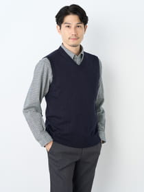 【早割30%OFF対象】Vネックウォッシャブルニットベスト