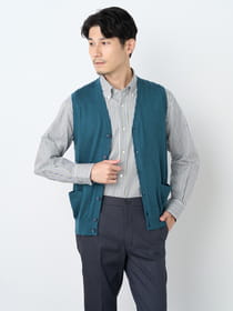 【早割30%OFF対象】前開きウォッシャブルニットベスト