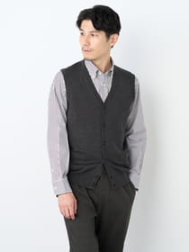 【早割30%OFF対象】前開きウォッシャブルニットベスト