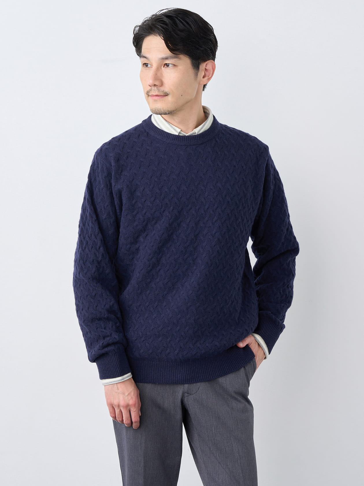 【ブラックフライデー/特別価格】バスケットクルーネックニット