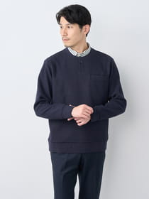 【ブラックフライデー/特別価格】異素材ヘンリーネックニット