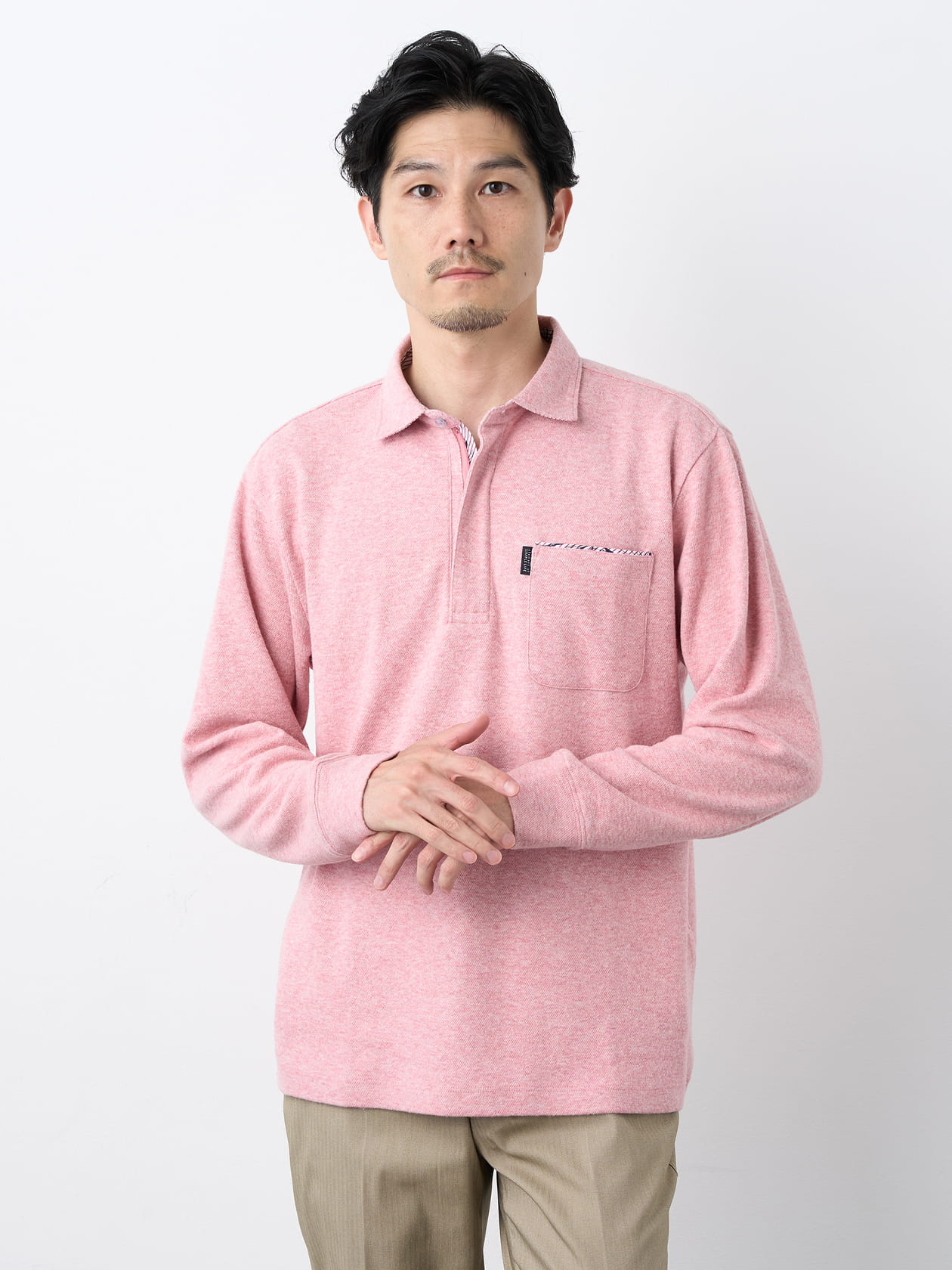 ≪WEB限定/1,111円OFF！対象商品≫クレーターメッシュ長袖ポロシャツ