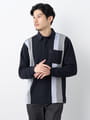 【早割30%OFF対象】シャンブレー切替長袖ポロシャツ