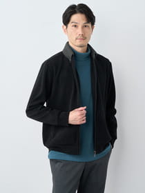 コットンライクピケドンキーカラーフルジップ