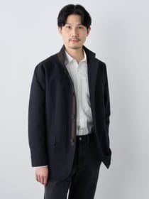 【早割30%OFF対象】尾州生地リネン混ワッフルコンバチジャケット