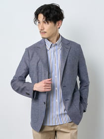 【早割30%OFF対象】尾州生地リネン混撚り杢ラペルジャケット