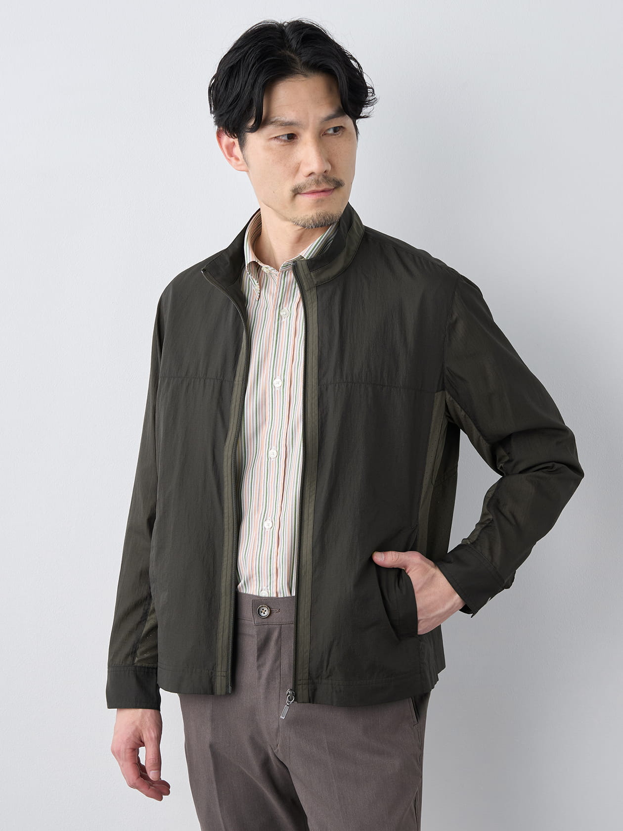 【早割30%OFF対象】ライトナイロンリップパンチングブルゾン