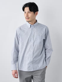 【早割30%OFF対象】播州生地ジャカードストライプ長袖シャツ