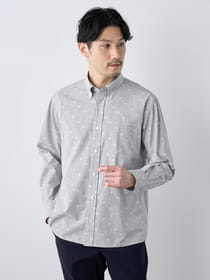 【早割30%OFF対象】播州生地ジャカードストライプ長袖シャツ