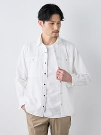 【早割30%OFF対象】播州生地綾ジャカード長袖シャツアウター