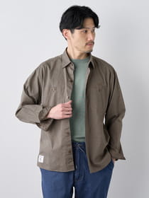 【早割30%OFF対象】リラックスフィットリネンブレンド長袖シャツ