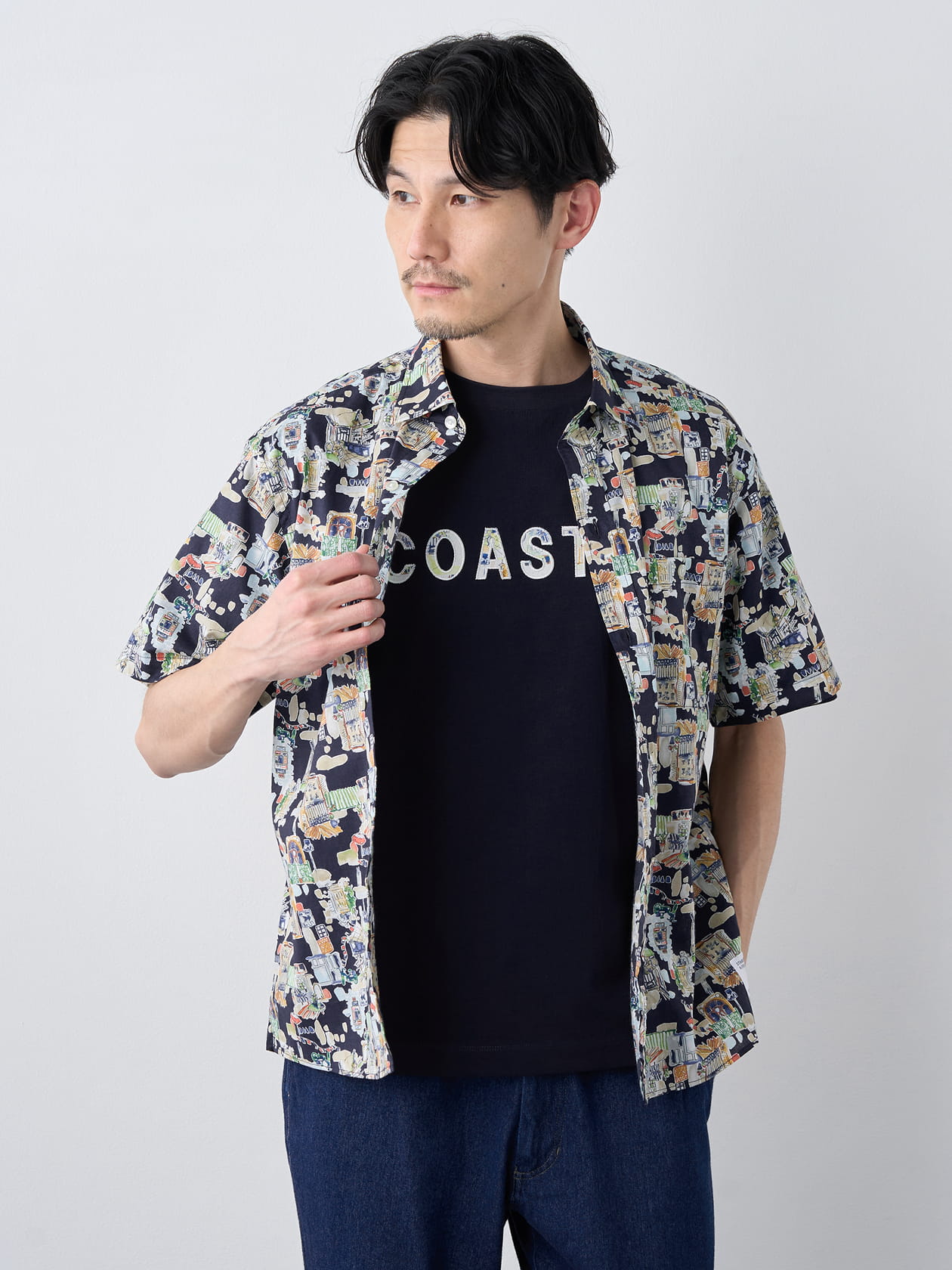 【早割30%OFF対象】リラックスフィットリゾートタウン半袖シャツ