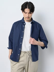 【早割30%OFF対象】リネンブレンド７分袖シャツ