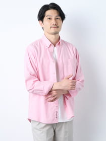 リネンブレンド夏長シャツ