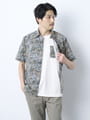 マッププリント半袖シャツ/ MADE WITH LIBERTY FABRIC