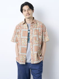 リラックスフィットレモンプリント半袖シャツ