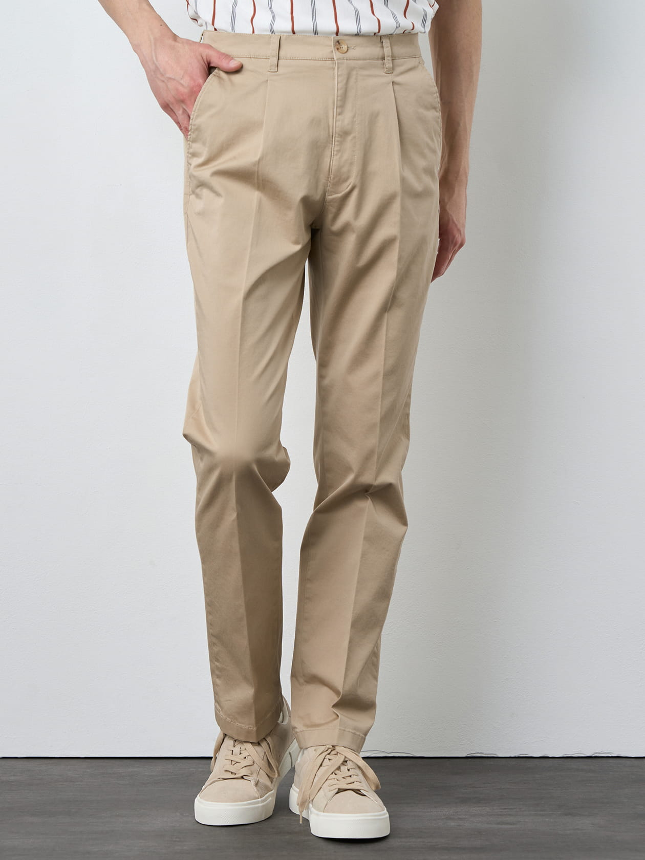 【早割30%OFF対象】ストレッチチノワンタックパンツ
